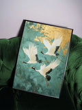 Enhance your living space or office with our elegant Chinese Crane canvas art. Made with waterproof material, this wall decoration is perfect for any room and adds a touch of sophistication to your decor. Elevate your space with this exquisite piece of art.