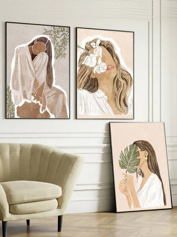 Transform your home or office into an elegant space with our set of 3 frameless abstract canvas art featuring beautiful girls. Each piece is designed to enhance any room while adding a touch of sophistication. Elevate your decor with these stunning pieces that are perfect for any style.