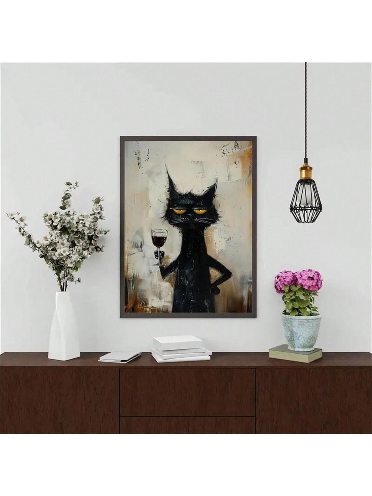 Add a sophisticated touch to your home decor with our Elegant Feline Canvas Art Print! Featuring a unique black cat design, this minimalist wall decor is the perfect addition to any room. Made with high-quality canvas, it will add a charming and modern touch to your space.