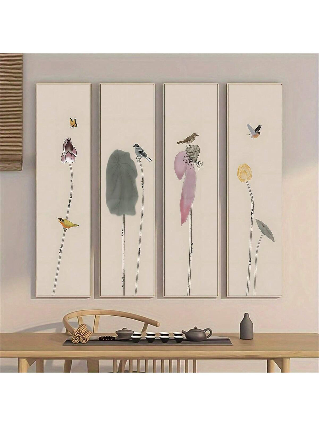 Expertly curated, this Elegant Floral and Bird Canvas Art Set adds a touch of sophistication to any room. With 4 unframed pieces, you can create a personalized display that elevates your living room, bedroom, or office. Each piece is a perfect balance of nature and elegance.