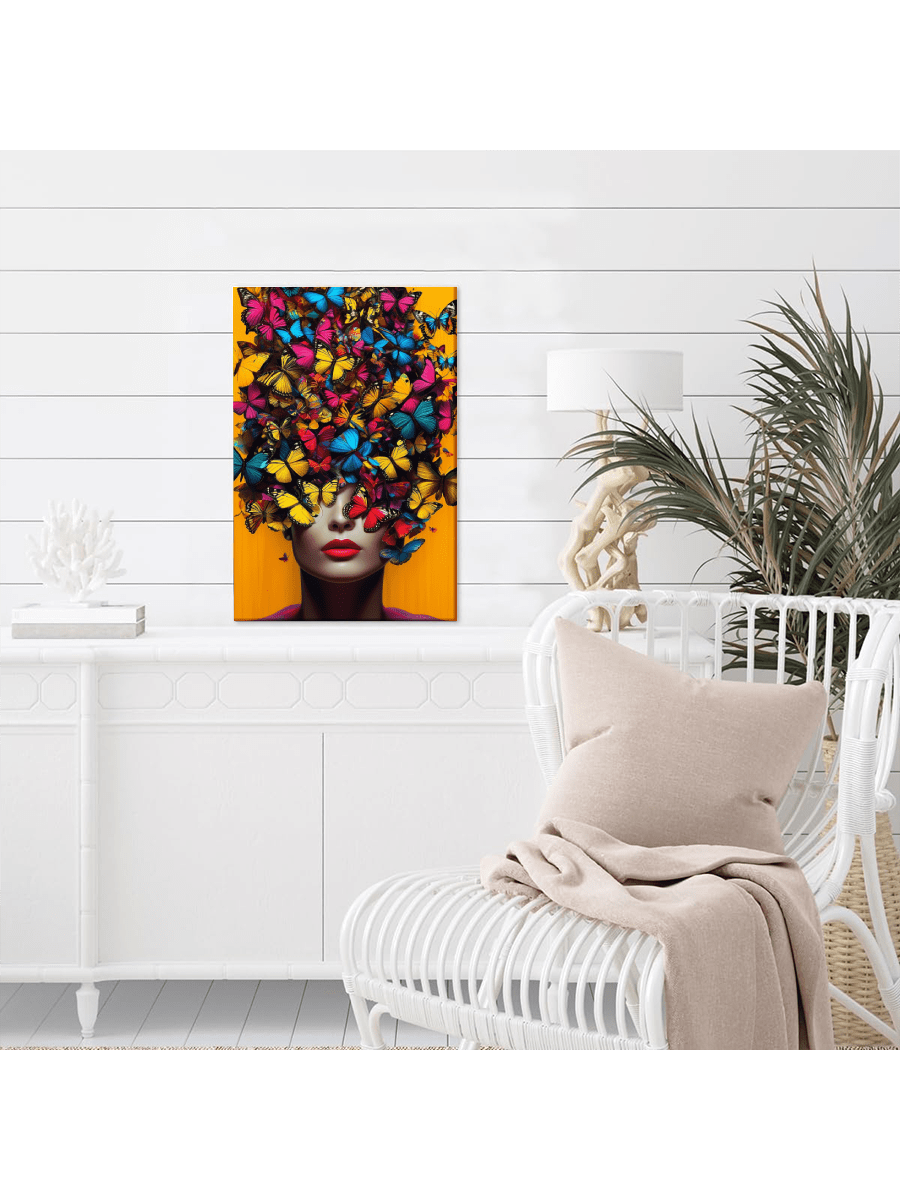 Experience elegance and beauty with our stunning butterfly canvas. Perfect for home decor, this framed wall art will add a touch of sophistication to any room. Made with high-quality materials, our canvas is sure to impress with its intricate butterfly design. Elevate your home with our Elegant Framed Butterfly Canvas.