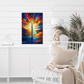 Add a touch of inspiration to your living space with our elegant framed Jesus Cross canvas art. Featuring high-quality materials and craftsmanship, this piece of wall décor will be a perfect addition to any room. Let the powerful image of Jesus bring peace and comfort to your home.