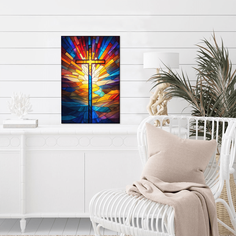 Add a touch of inspiration to your living space with our elegant framed Jesus Cross canvas art. Featuring high-quality materials and craftsmanship, this piece of wall décor will be a perfect addition to any room. Let the powerful image of Jesus bring peace and comfort to your home.