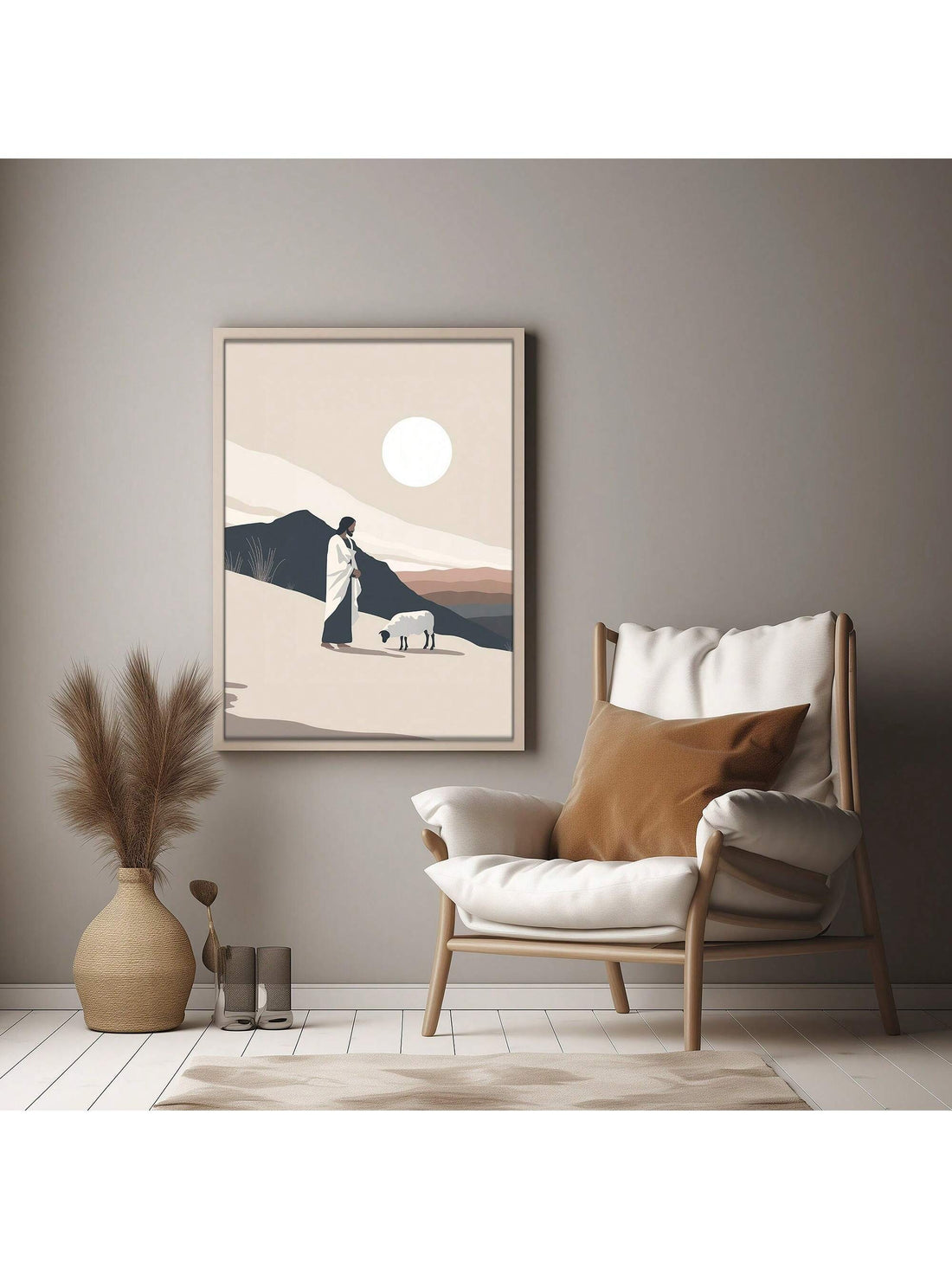 Transform your space with this elegant Jesus and Lamb wall art poster. This sophisticated Christian decor piece combines artistic excellence with spiritual significance, featuring a timeless depiction of Jesus with a lamb. Crafted with premium materials, this inspirational artwork adds both visual appeal and meaningful symbolism to any room, making it an ideal addition for those seeking to enhance their home with faith-based elegance.