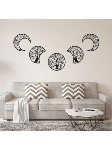 Introduce a touch of elegance to your home with this 5-piece wooden art set inspired by Nordic design. The moon phase wall decor adds a unique and modern aesthetic to any room. Crafted with high-quality wood, this set is durable and perfect for creating a serene and stylish atmosphere.