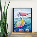 Introducing the Elegant Pelican Canvas Art Print - a stunning and modern portrayal of this majestic animal. This high-quality ink painting is perfect for all seasons, and comes unframed for customizable display. Elevate your home decor with this elegant piece.