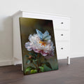 Transform your living space with this sophisticated canvas wall art featuring delicate peonies and graceful butterflies rendered in soft pink and blue tones. The refined floral composition brings timeless elegance to any room, whether displayed above a sofa, beside your bed, or as a focal point in your living area. Hand-painted details capture the natural beauty of blooming flowers with artistic precision, while the calming color palette creates a serene atmosphere.