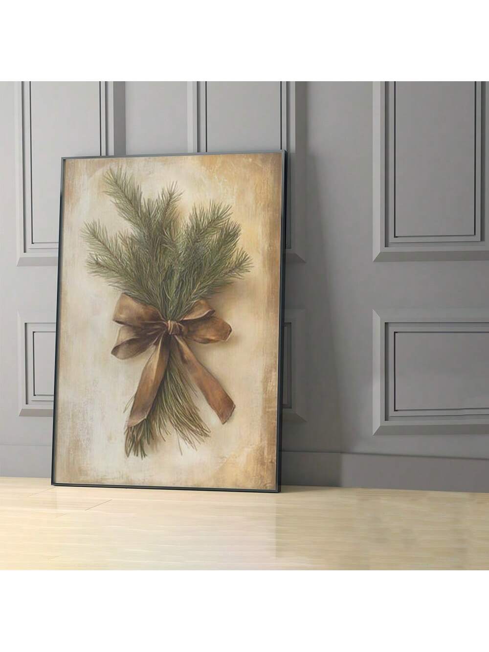 Elevate your seasonal decor with this Elegant Pine Branches Canvas Painting, expertly crafted and framed for a refined finish. Its timeless design brings a natural, serene ambiance to any room, making it an ideal choice for sophisticated home styling or thoughtful gifting. Durable and ready to hang, this artwork seamlessly blends classic charm with modern elegance.