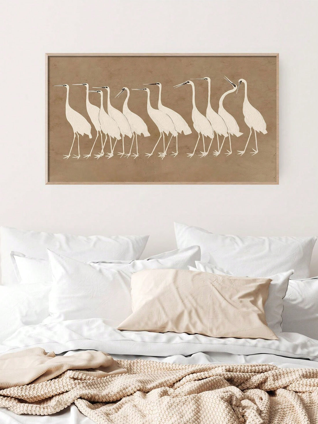 Elevate your space with this Elegant Vintage Beige and Brown Heron Canvas Wall Art. Featuring a minimalist retro design, it blends subtle beige and brown tones to create a timeless aesthetic. Perfect for adding a sophisticated touch to any room, this canvas art complements both modern and classic interiors with its refined simplicity and natural motif.