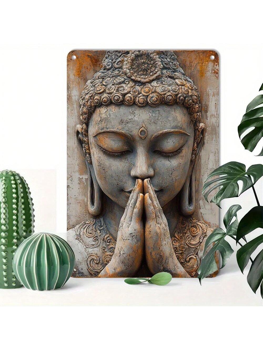 Elevate your living space with this Elegant Vintage Gold Metal Leaf Buddha Wall Art. Crafted with meticulous attention to detail, its gold metal leaf finish adds a timeless, sophisticated touch to any home or garden. This piece not only enhances your décor but also brings a serene, contemplative ambiance, making it ideal for creating a peaceful environment. Durable and artfully designed, it serves as a refined focal point that complements both traditional and modern settings.