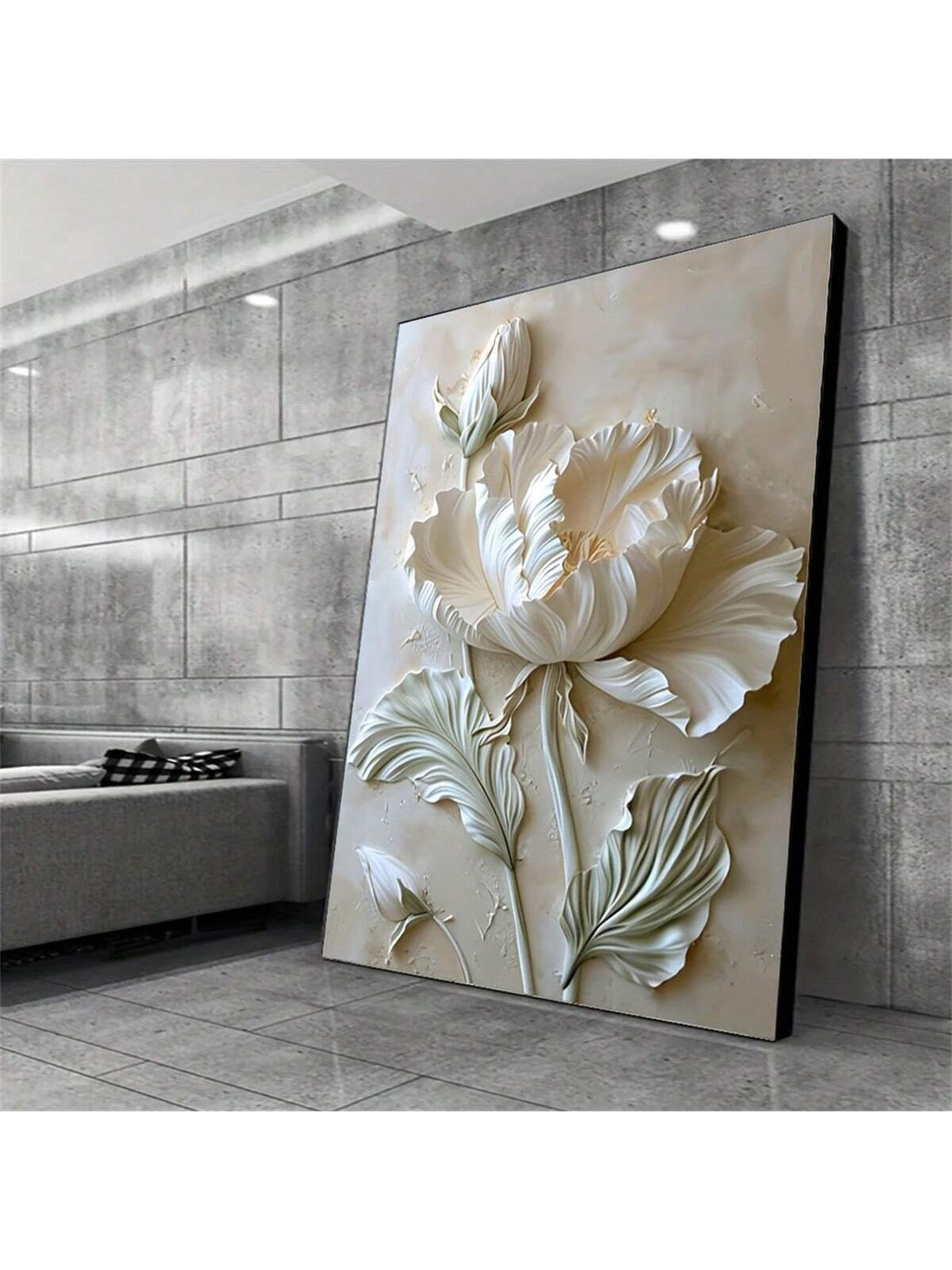 Transform your bedroom or living room with our Elegant White Flower Canvas Art. This stunning modern abstract piece adds a touch of sophistication and beauty to any space. Made with high-quality materials, it's the perfect addition to your home décor. Elevate your surroundings with this exquisite floral wall art.