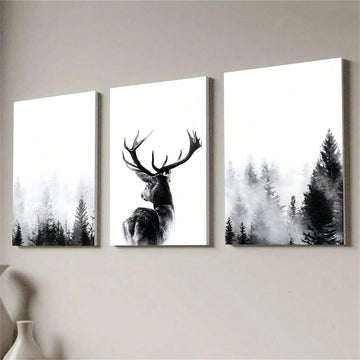 Enhance your natural home decor with the Elegant Woodland Serenity: 3-Piece Sylvan Beauty Antler Canvas Art Set. Featuring elegant antler designs, these canvas prints add a touch of serene beauty to any room. Made with high-quality materials, this set is perfect for nature lovers and art enthusiasts alike.