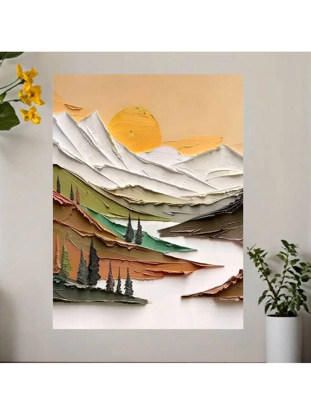 Transform your living room or bedroom with this modern luxury sunrise abstract landscape art. Its sophisticated design captures the serene beauty of dawn, adding a refined and calming atmosphere to your space. Crafted to complement contemporary interiors, this artwork enhances your décor with subtle elegance and a touch of nature-inspired tranquility. Ideal for those seeking to elevate their home environment with tasteful, expert-curated art.