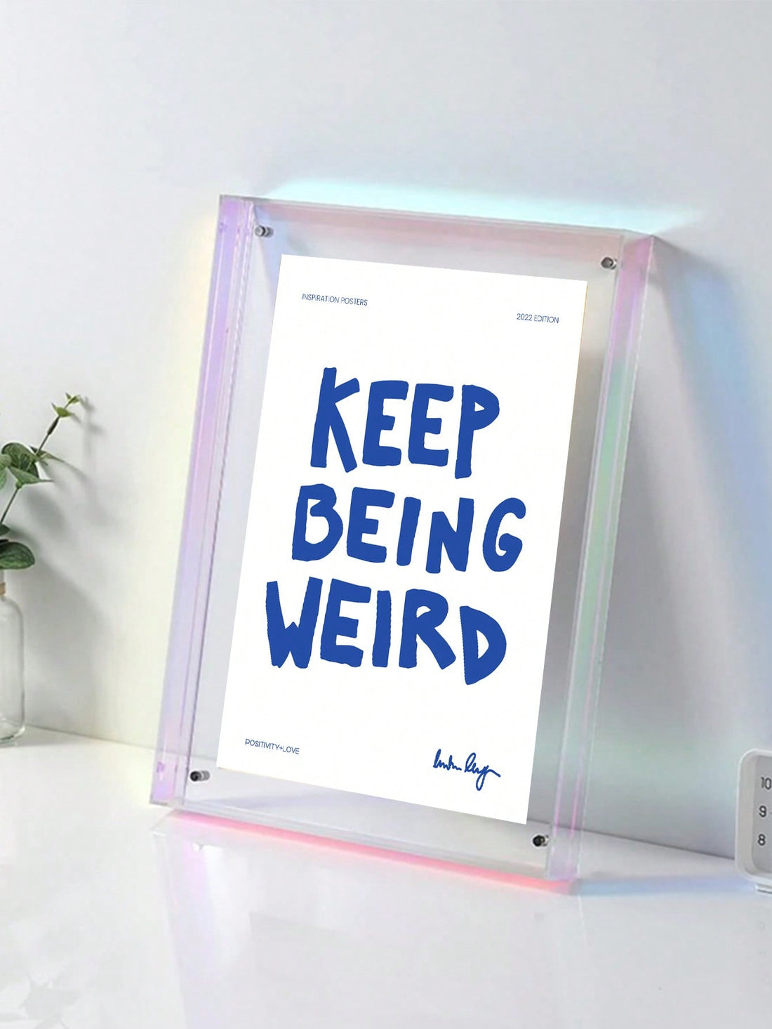 Elevate your home or studio decor with our Modern Inspirational Canvas Art. With stylish blue lettering, this poster adds a touch of sophistication to any space. Featuring motivational words, it will inspire and motivate you to reach your goals. Crafted with high-quality materials, it is the perfect addition to your wall.