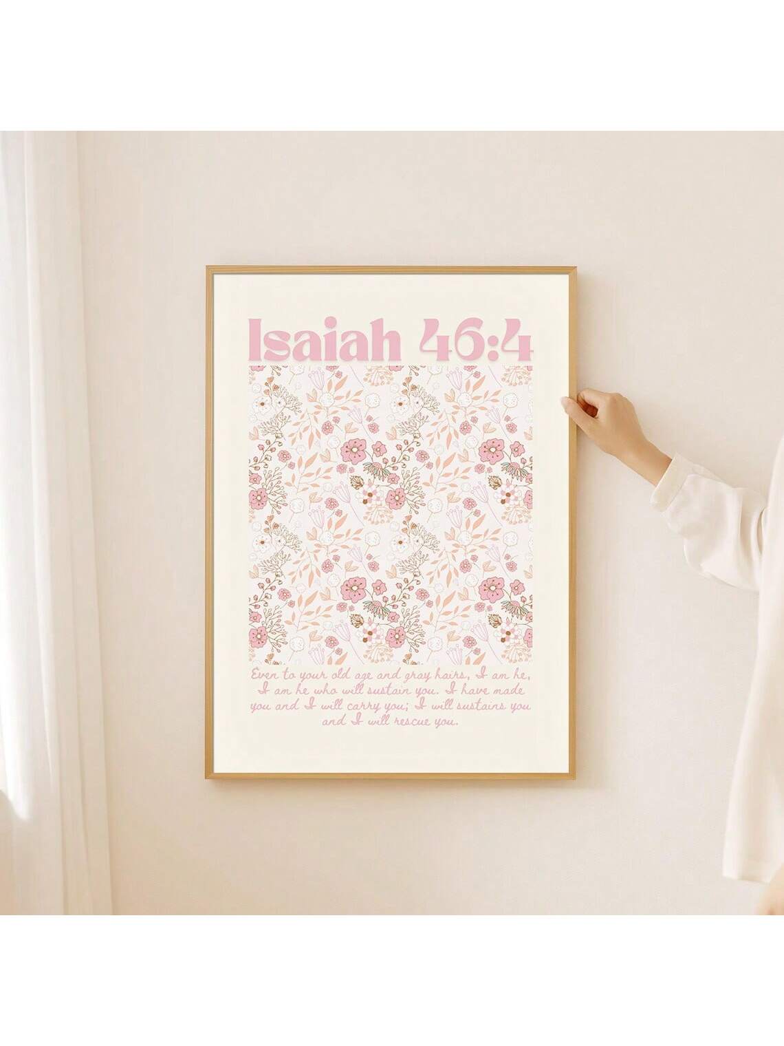 Elevate your living space with this Minimalist Floral Bible Verse Wall Art, an unframed canvas print designed for modern home décor. Its clean, understated floral design complements contemporary interiors while the inspiring Bible verse adds a meaningful touch. Perfect for creating a serene and reflective atmosphere, this piece blends simplicity with spiritual elegance, making it an ideal addition to any room seeking subtle yet impactful decoration.