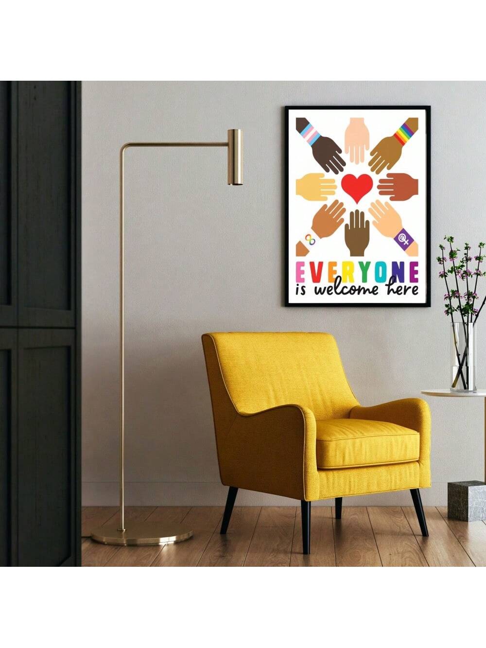 "Promote education and equality in your child's space with our Embrace Diversity canvas poster. Featuring an inspirational message, this poster encourages learning and acceptance of diversity. Perfect for kids' rooms, classrooms, and playrooms. Let their surroundings inspire a brighter, more inclusive future.