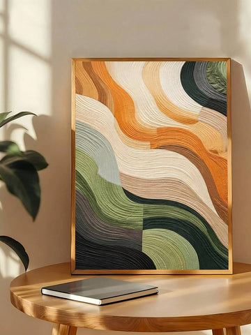 Emerald Green Abstract Mid-Century Modern Japandi Dot Canvas Poster 