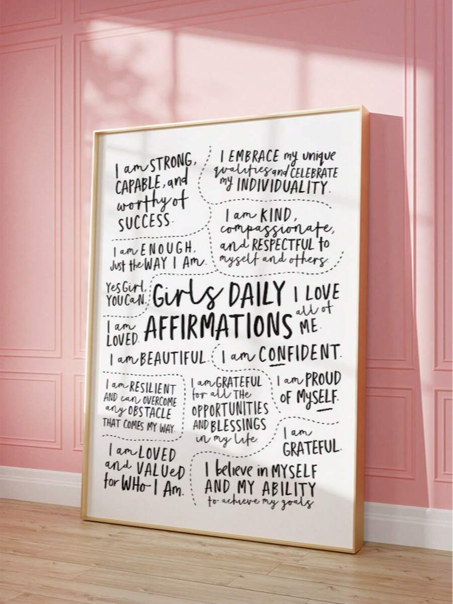 Inspire daily with this striking frameless canvas poster featuring bold black and white typography. Perfect for bedrooms, living rooms, or home offices, this girl power motivational art delivers an empowering message with minimalist style. The waterproof canvas ensures durability and easy maintenance, while the simple graphic design complements any décor. Unframed and ready to hang, it's an affordable way to add meaningful inspiration to your walls.