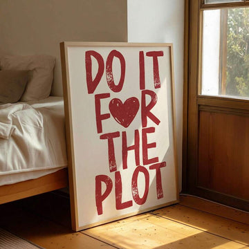 Make a bold statement with this retro red canvas art featuring the empowering phrase "Do It For The Plot." Perfect for adding personality and motivation to any space, this aesthetic piece combines vintage vibes with modern inspiration. Crafted from high-quality canvas with waterproof properties, it's built to last and maintain its vibrant color. The simple letter design works beautifully in bedrooms, dorms, offices, or dining rooms—anywhere you want to spark creativity and confidence.
