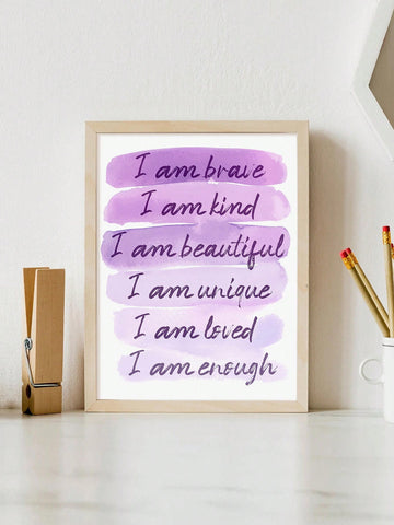 Elevate your little girl's bedroom or nursery with our Empowering Purple Wall Art. This canvas print features an inspiring quote that will motivate and encourage your child. Made with high-quality materials, this print will add a touch of inspiration and positivity to any space. Perfect for young girls and babies alike.