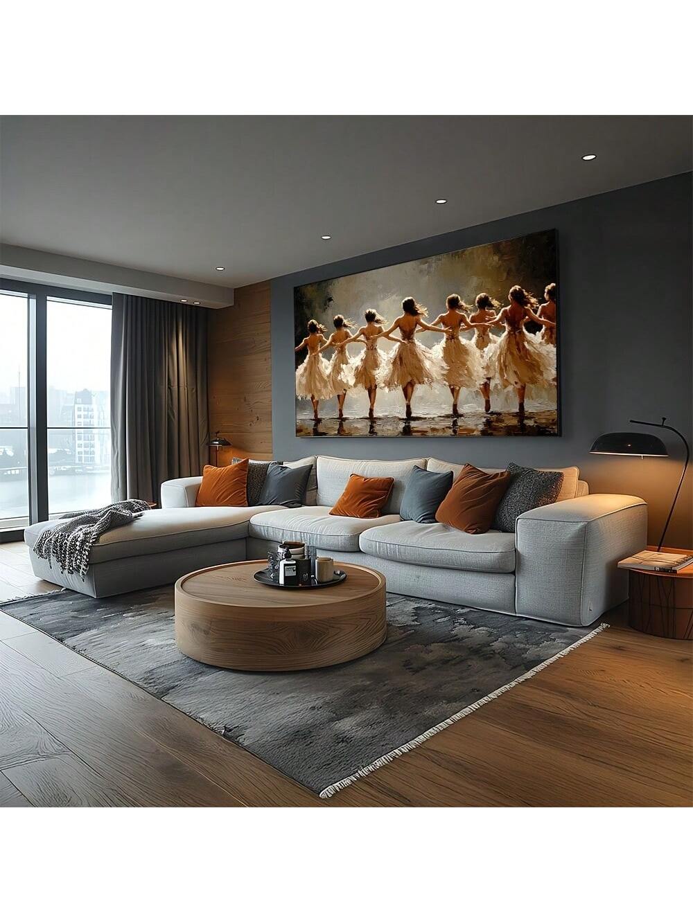 Transform your space into a majestic oasis with our Enchanting Elegance canvas featuring seven graceful ballerinas in white tutus. Perfect for any room, this wall art encapsulates the beauty and elegance of ballet with its enchanting design. Elevate your décor with this stunning piece of art.