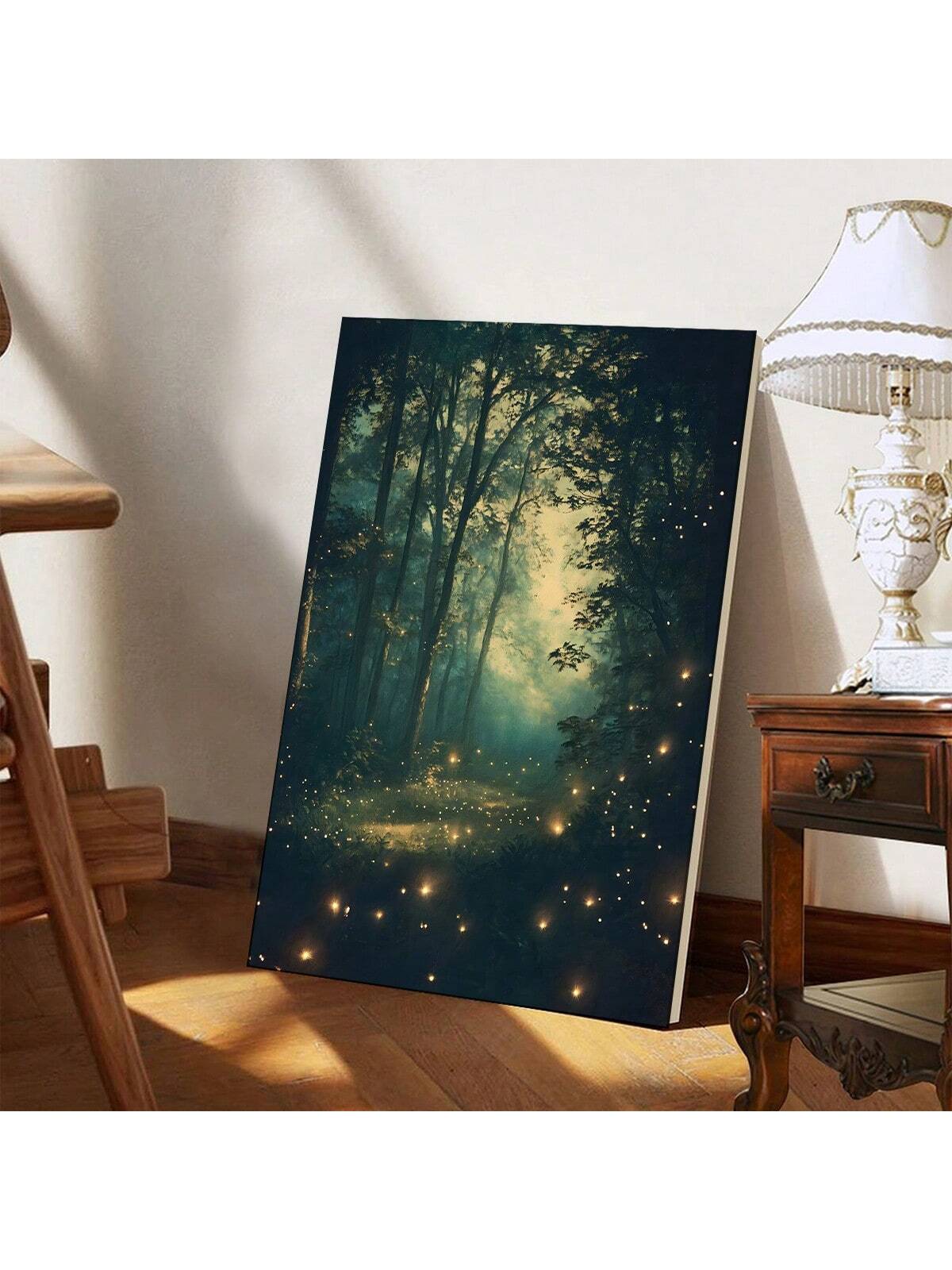 Transform your home into a mystical oasis with our Enchanting Forest Canvas Art. This captivating piece features a stunning landscape adorned with beautiful firefly accents. Crafted on high-quality canvas, it brings a touch of enchantment into any room. Elevate your home decor and embrace the beauty of nature.