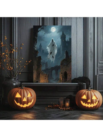 Elevate your Halloween décor with this Enchanting Ghosts &amp; Spirits Canvas Art. Designed without a frame for a sleek, modern look, it brings a subtle yet captivating supernatural ambiance to any home or office space. Crafted to blend seamlessly with contemporary interiors, this canvas art adds a sophisticated touch to your seasonal decorations while maintaining an air of mystery and elegance. Perfect for those seeking a refined Halloween aesthetic that balances festive spirit with modern design.
