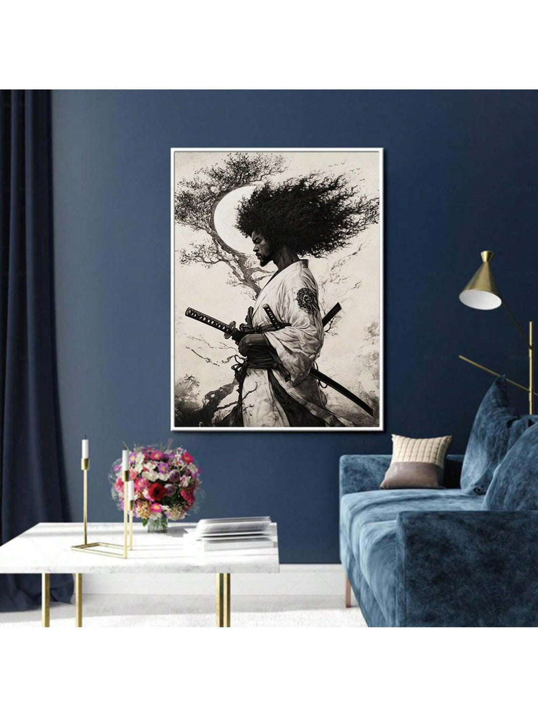 This Enigmatic African Samurai Wall Art adds a touch of mystery and intrigue to any modern living space. Featuring an abstract warrior on high-quality canvas, it is a unique and striking addition to your decor. Let its enigmatic presence captivate you and your guests.