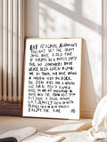 Enjoy the Ride wall art with hand lettered quote