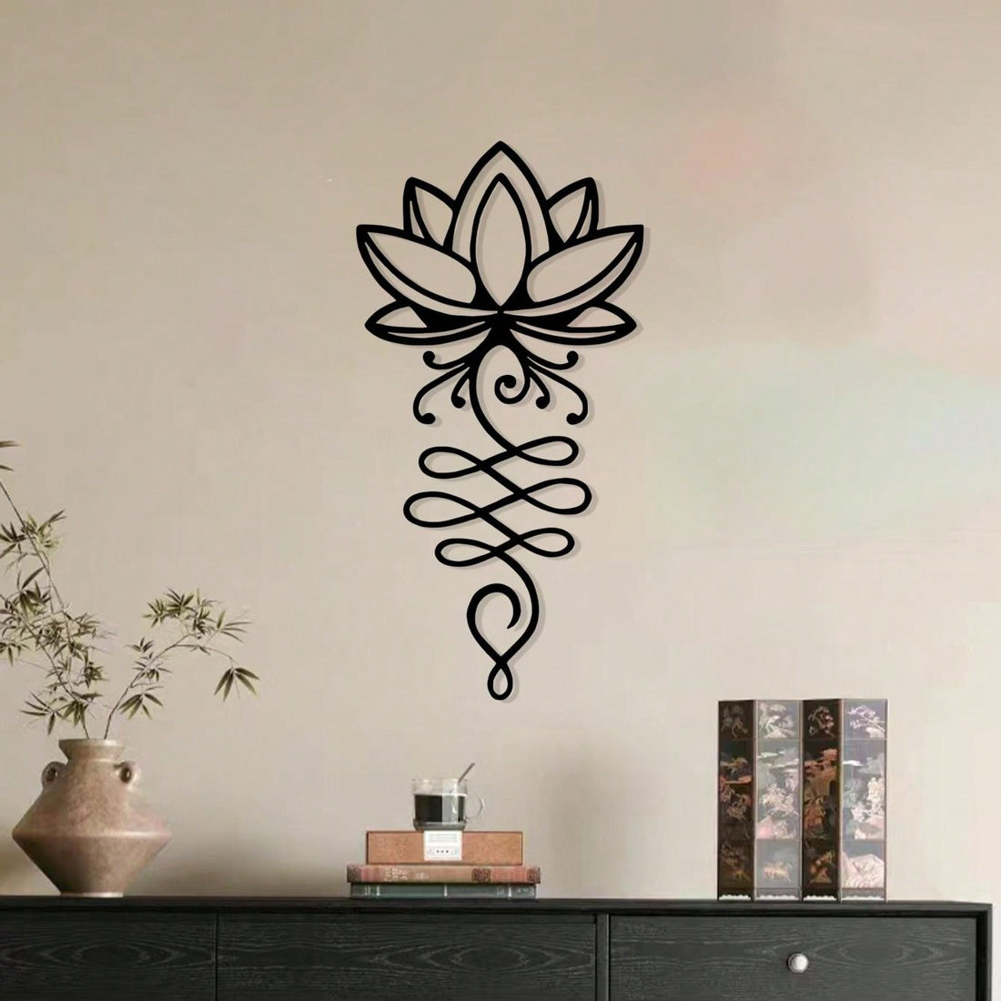 Upgrade your space with our Enlighten Your Space: Metal Wall Art, featuring intricate Buddhist symbols that bring a sense of peace and tranquility to any room. Made of high-quality metal, this piece adds a touch of spirituality and sophistication to your home or office. Elevate your decor with this enlightening accent.