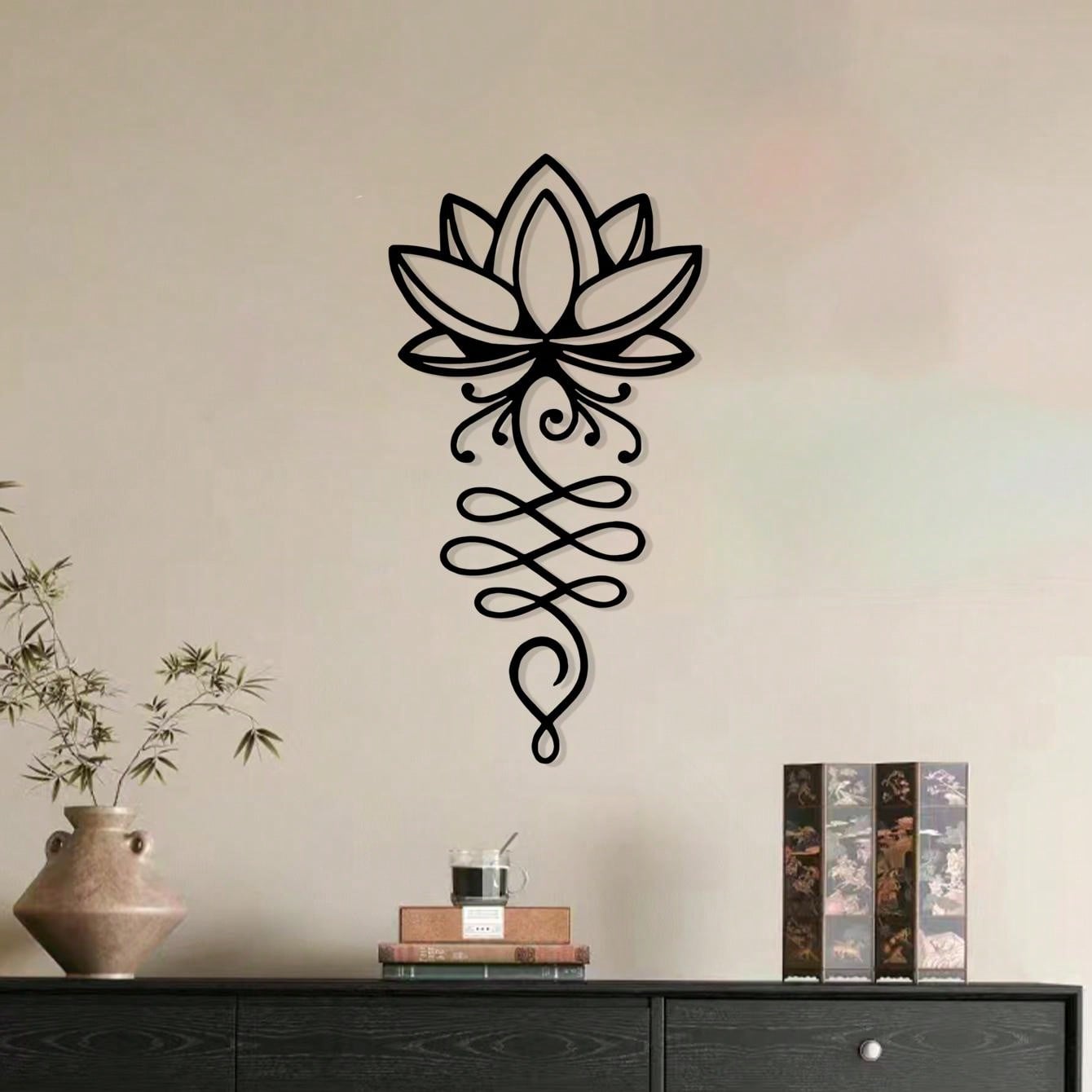Upgrade your space with our Enlighten Your Space: Metal Wall Art, featuring intricate Buddhist symbols that bring a sense of peace and tranquility to any room. Made of high-quality metal, this piece adds a touch of spirituality and sophistication to your home or office. Elevate your decor with this enlightening accent.