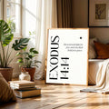 Exodus 14:14 Bible verse black and white typography poster