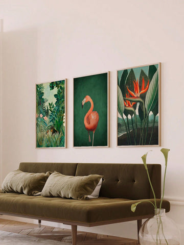 Elevate your living space with this exquisite dark emerald green flamingo botanical wall art. Featuring a sophisticated blend of rich green hues and elegant flamingo imagery, this piece adds a refined touch to any room. Perfect for those seeking stylish, nature-inspired décor, it enhances ambiance with its vibrant yet calming palette, making it an ideal focal point for modern interiors. Crafted to complement diverse design styles, this artwork brings both visual interest and a sense of tranquility to your h