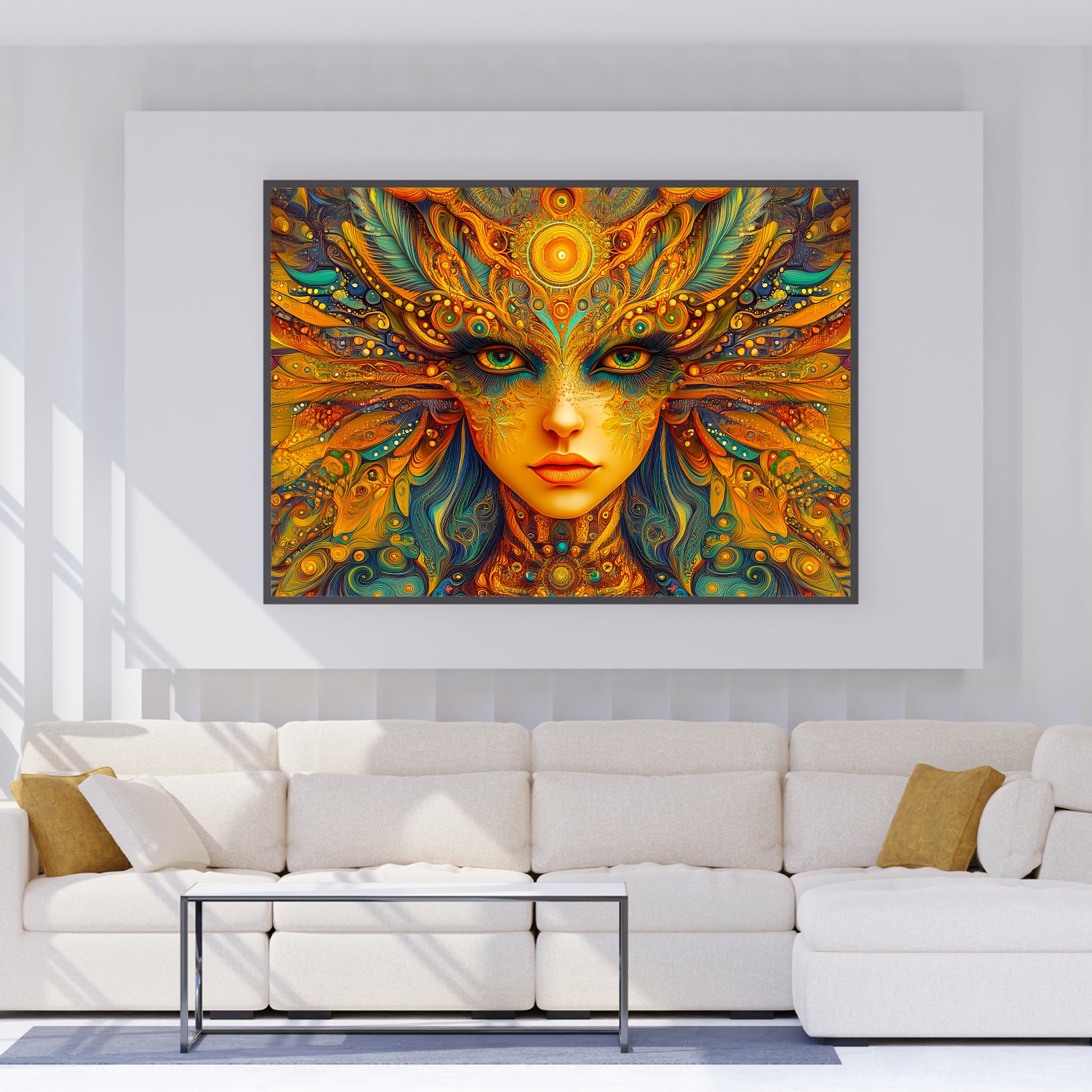 Transform your living space into a dreamland with our Fantasy Art Canvas Wall Decor. Featuring a captivating Mystical Portrait, this high-quality canvas is perfect for your living room, sofa backdrop, bedside decoration, or any other space in your home needing a touch of magic.