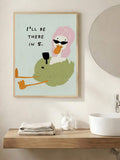 Bring playful personality to any space with this charming Fashionably Late Poster featuring a retro diva duck design. Perfect for bathrooms, bedrooms, or living rooms, this cartoon-style artwork combines fun and sophistication. Available as unframed canvas or framed picture, it's crafted with waterproof material for durability. The removable design makes it easy to update your décor whenever inspiration strikes. Whether you're a duck enthusiast or love quirky vintage aesthetics, this whimsical piece adds ch