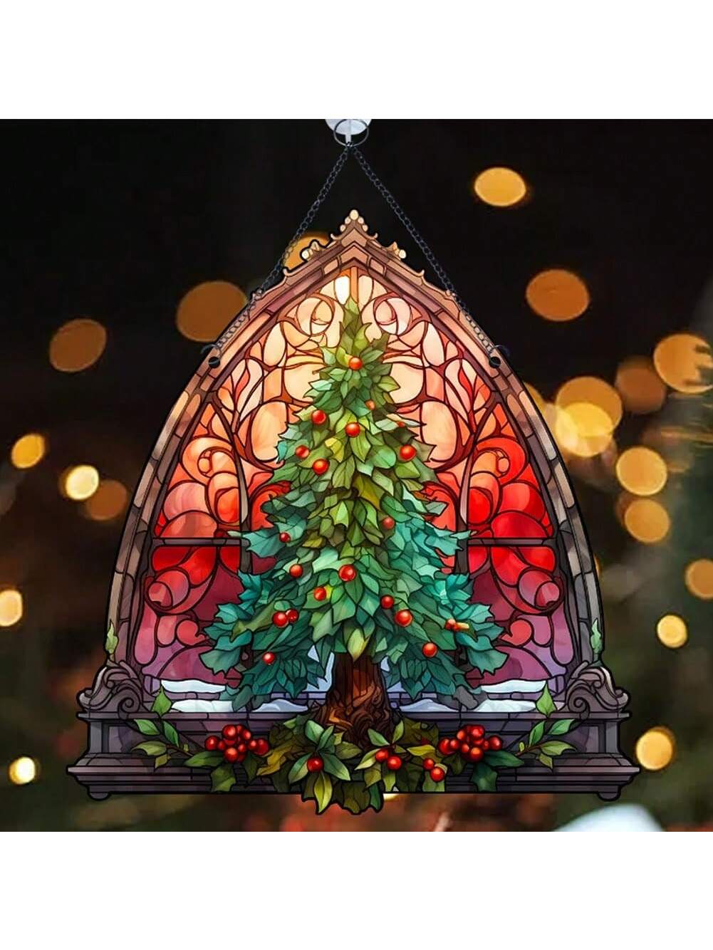 Enhance your holiday home decor with our Festive Acrylic Christmas Tree Suncatcher. Made with durable acrylic, this beautifully crafted suncatcher is sure to add a touch of holiday cheer to any room. Its festive design and vibrant colors will bring joy to all who see it. Perfect for the holiday season!