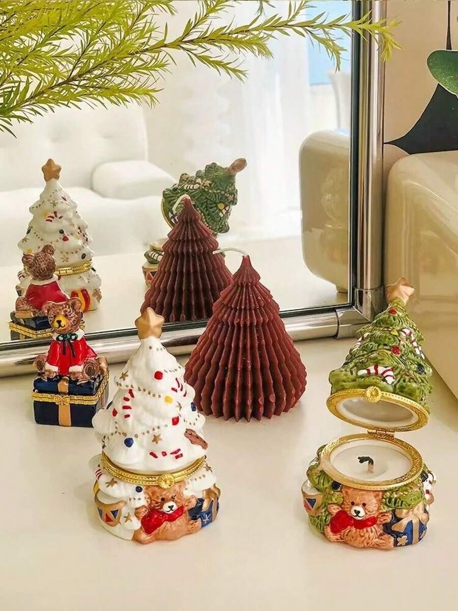 Transform your holiday spaces with this elegant Christmas tree candle holder, expertly designed to infuse warmth and festive charm into any room. Featuring a classic tree silhouette, this piece serves as both a functional accent and decorative statement that captures the essence of seasonal celebration.