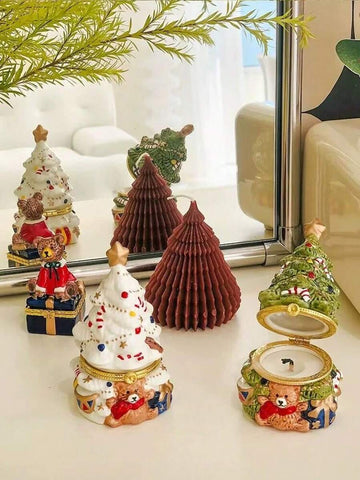 Transform your holiday spaces with this elegant Christmas tree candle holder, expertly designed to infuse warmth and festive charm into any room. Featuring a classic tree silhouette, this piece serves as both a functional accent and decorative statement that captures the essence of seasonal celebration.