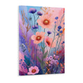 This Floral Canvas Wall Art features a beautiful composition of Pink Poppies and Purple Wildflowers, perfect for adding a touch of natural beauty to any living room, bedroom or even as a decorative backdrop for a sofa. Elevate your home decor with this stunning piece of wall art.