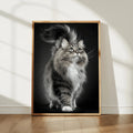 Bring feline charm into your space with this stunning fluffy cat canvas wall art. Featuring a modern graphic design with animal pattern details, this piece combines style with practicality. Available as an unframed painting or framed picture for flexible display options. The waterproof canvas ensures durability, while the removable design makes it easy to update your décor whenever you like. Perfect for cat enthusiasts and anyone seeking contemporary wall art that adds personality to bedrooms, living rooms,