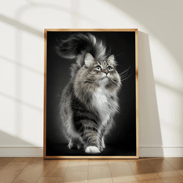 Bring feline charm into your space with this stunning fluffy cat canvas wall art. Featuring a modern graphic design with animal pattern details, this piece combines style with practicality. Available as an unframed painting or framed picture for flexible display options. The waterproof canvas ensures durability, while the removable design makes it easy to update your décor whenever you like. Perfect for cat enthusiasts and anyone seeking contemporary wall art that adds personality to bedrooms, living rooms,