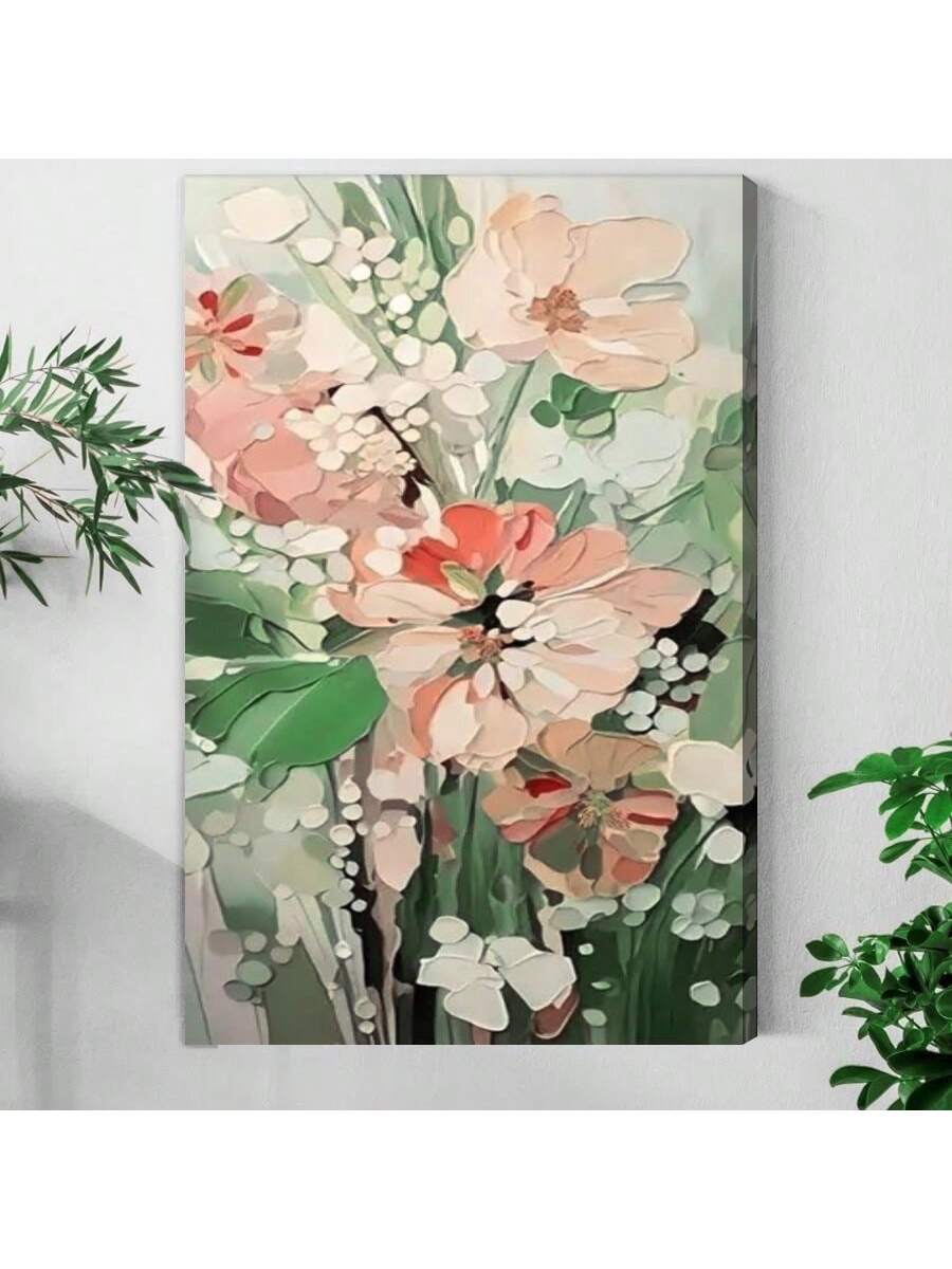Elevate your living space with this Framed Abstract Floral Canvas Poster, featuring impressionist-inspired floral designs that blend artistry and elegance.
