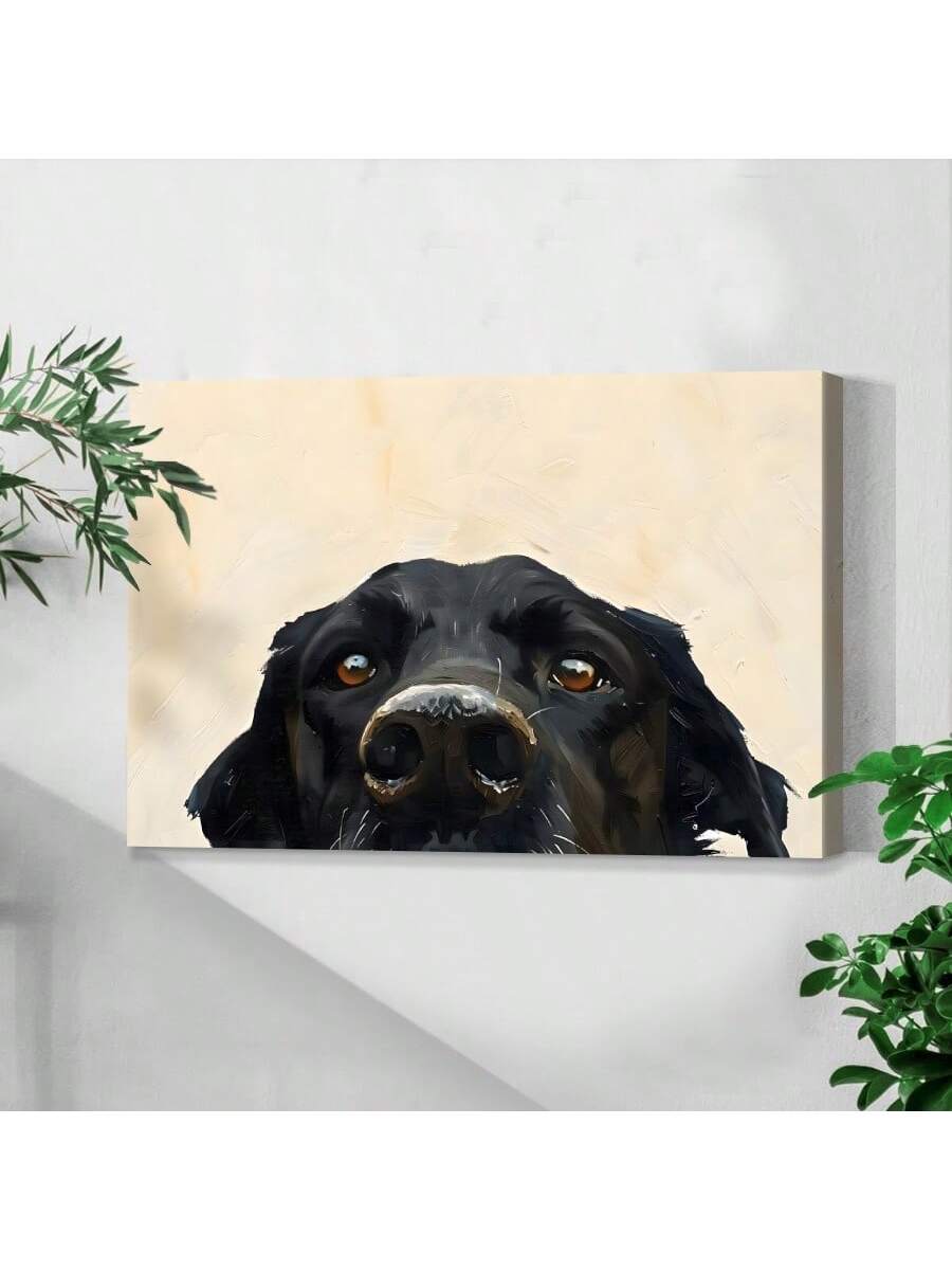 Showcasing a playful black Labrador peeking from a stylishly framed canvas, this wall art adds charm and warmth to any room. Expertly crafted, it enhances your home decor with a delightful canine touch, making it perfect for dog lovers seeking a subtle yet engaging focal piece. Durable and ready to hang, it effortlessly complements various interior styles.