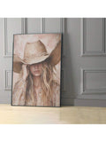 This framed canvas painting captures the rugged charm of a cowboy hat paired with flowing long hair, blending rustic elements with refined artistry. Perfect for enhancing any living space or office, it adds a distinctive aesthetic that complements diverse decor styles. Crafted with attention to detail, this artwork serves as a sophisticated focal point, suitable for all occasions and environments seeking a touch of Western-inspired elegance.