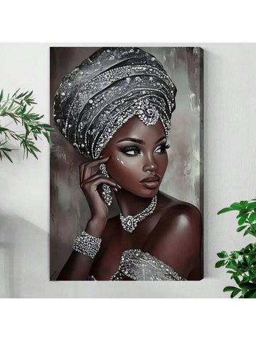 This framed canvas poster features a striking portrait of an African woman adorned with a vibrant headscarf, rendered in an elegant oil painting style. Perfect for enhancing any living space, this artwork combines cultural richness with sophisticated design, adding depth and character to your home decor. Crafted with high-quality materials, it offers durability and a refined finish that elevates your interior aesthetic. Ideal for those seeking a tasteful and meaningful piece of wall art.