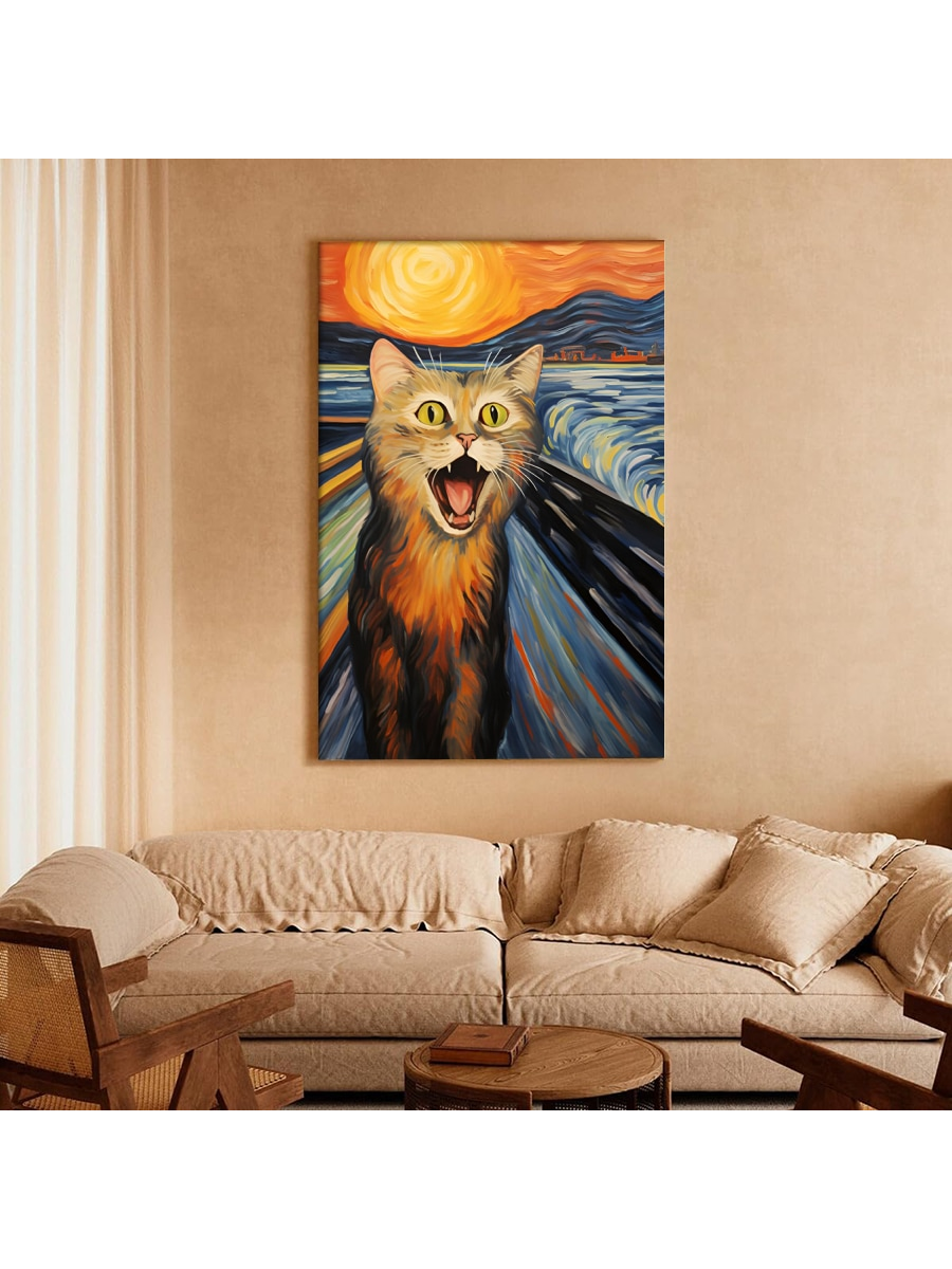 Enhance the look and feel of your bedroom or living space with this charming Framed Canvas Wall Art featuring playful cats. The high-quality canvas and sturdy frame make it a durable and long-lasting addition to your décor. Bring a sense of liveliness and playfulness to your space with this perfect piece of wall art.