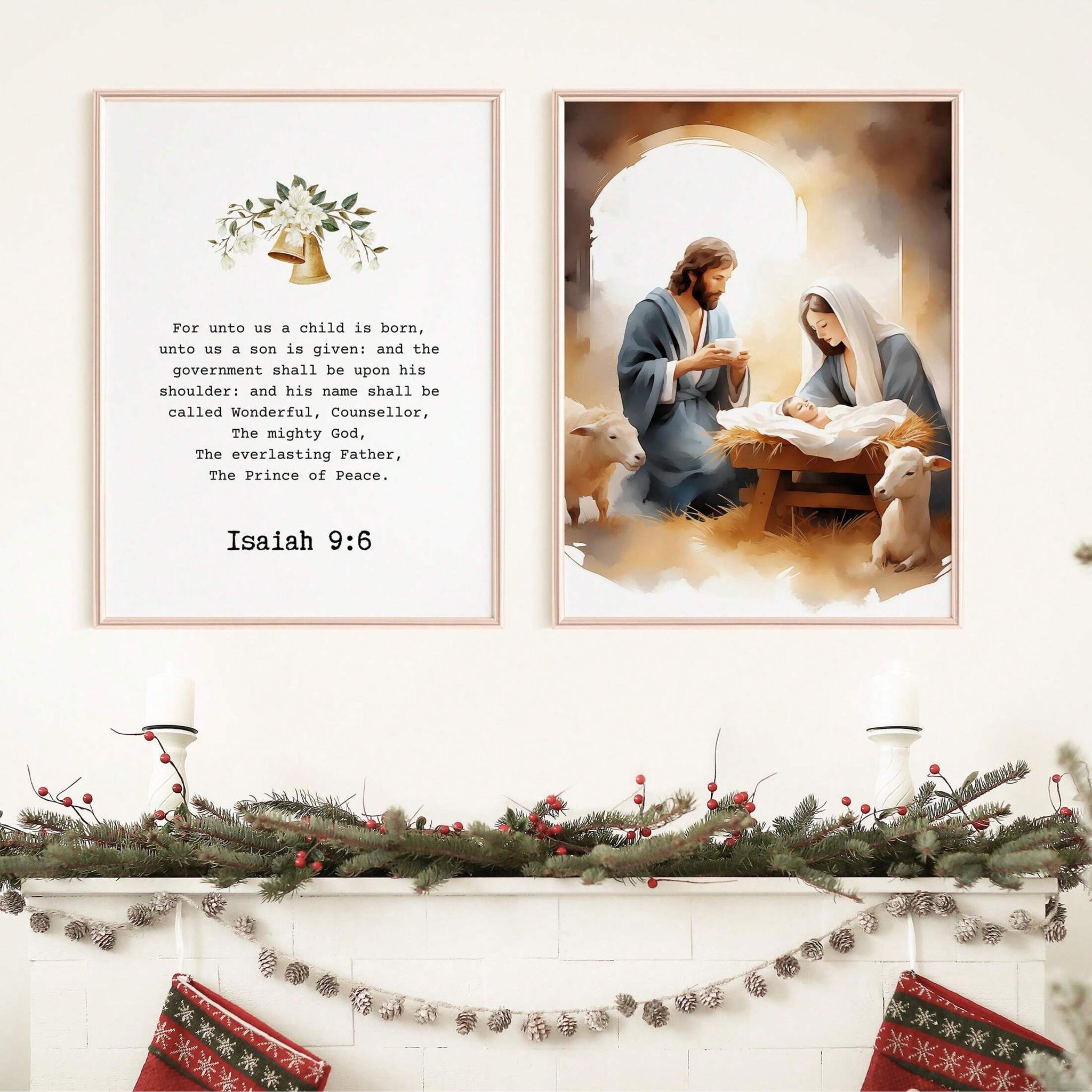 Transform your home into a sanctuary of holiday reverence with this distinguished framed canvas wall art set. Featuring an exquisitely rendered nativity scene, this collection captures the spiritual essence of Christmas through masterful artistic composition. Each piece is professionally framed to museum standards, ensuring longevity and sophisticated presentation. The religious imagery serves as a meaningful focal point for your festive décor, inviting contemplation and celebration of cherished traditions.