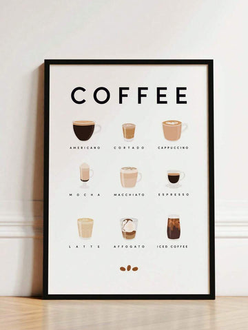Enhance your kitchen aesthetics with our Framed Coffee Guide Canvas Art. Whether you're a coffee lover or simply want to add a touch of style to your walls, this piece is perfect for you. With a detailed guide on different coffee types, it is both informative and visually appealing.