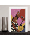 Celebrate the legacy of Nina Simone with this expertly crafted framed portrait poster. Featuring a striking image of the iconic jazz and blues singer, this wall art piece adds a sophisticated touch to any music lover’s space. Perfect for showcasing admiration for a legendary artist, it combines timeless style with high-quality framing to enhance your decor while honoring musical history.