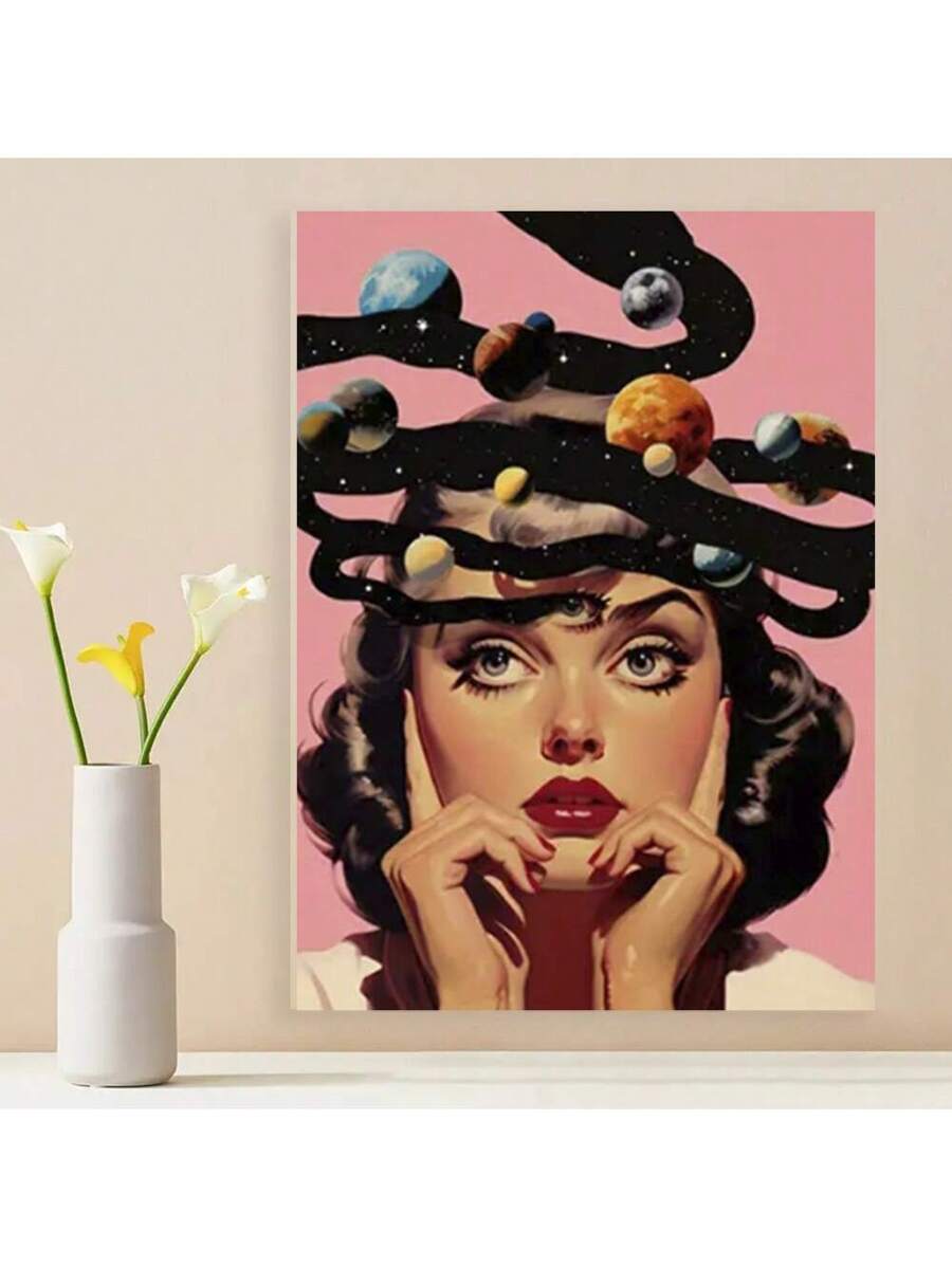 Elevate your home decor with our Framed Retro Modern Female Canvas Poster. This chic wall art piece showcases a modern twist on classic retro style, making it the perfect addition to any room. A unique and thoughtful gift for the art and design enthusiast in your life.
